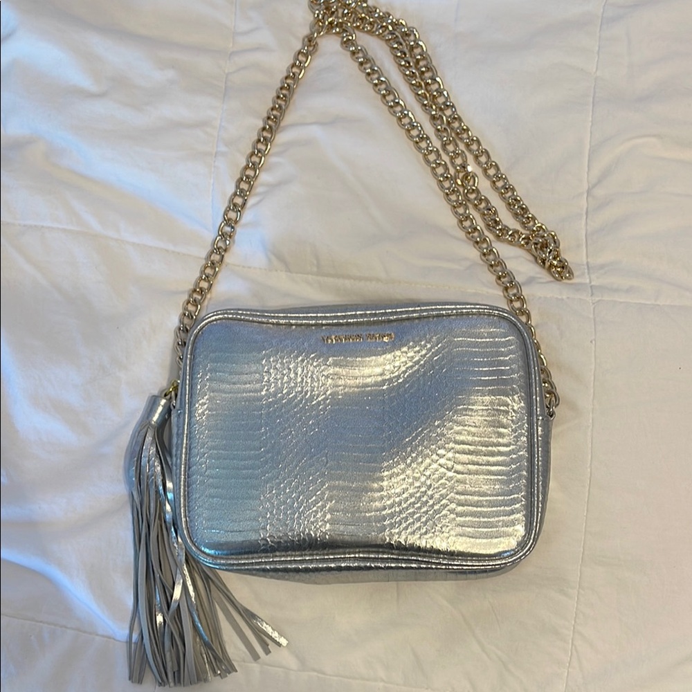 NEW VICTORIA SECRET Silver Crossbody Bag with Tassel